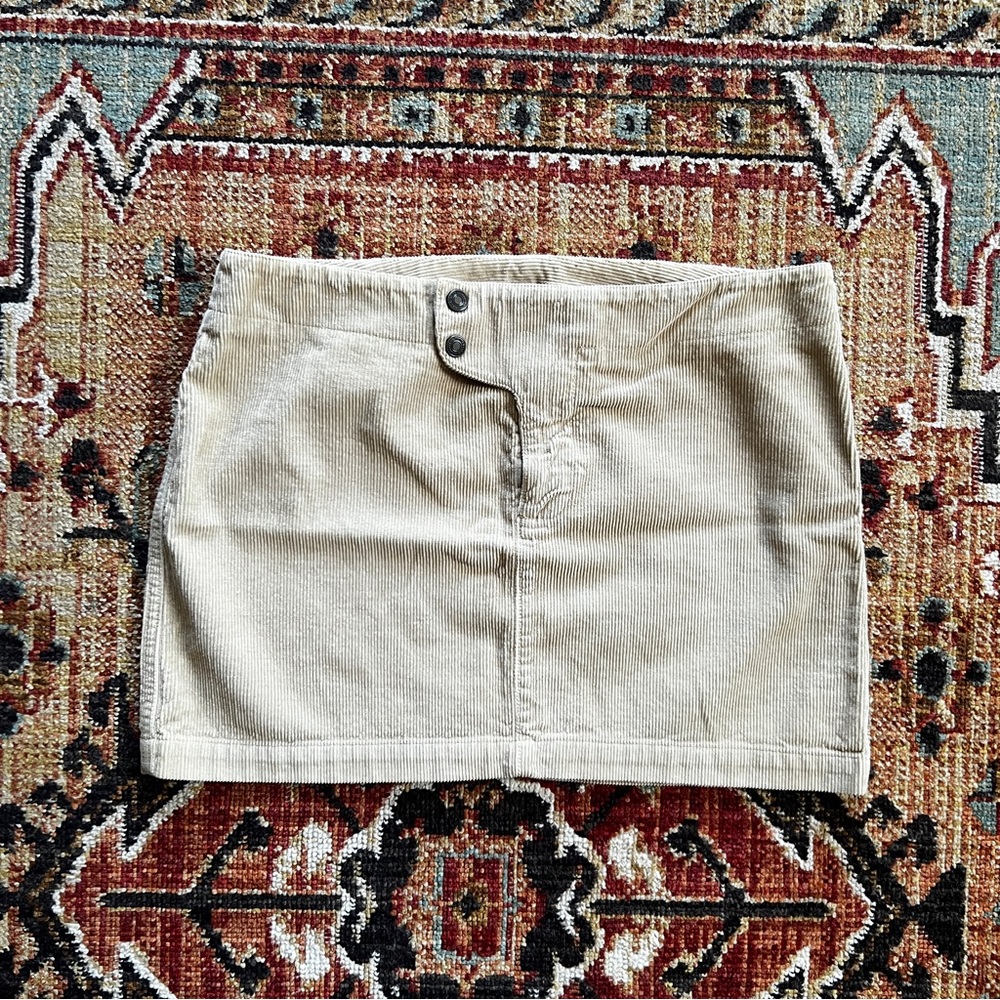 Tan Corduroy Mini Skirt